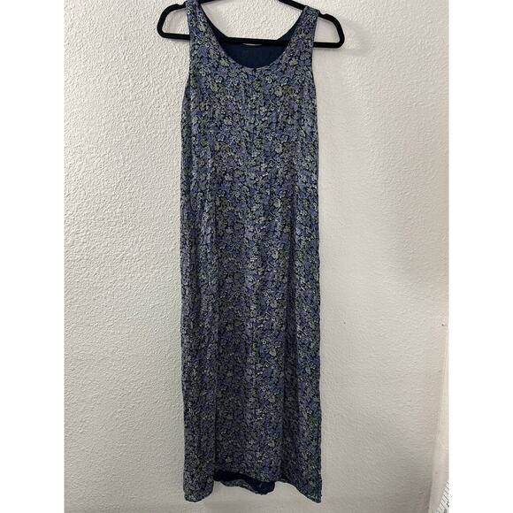 Vintage ZASHI Blue Floral Fairy Grunge 2 Pc Boho Tank Dress Maxi Top Set Size S - Picture 10 of 16